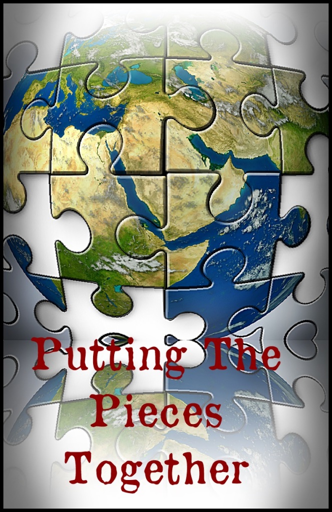 Middle East crisis as a broken jigsaw puzzle with missing pieces showing the turmoil and political struggles of the persian gulf and crude oil with countries as Iran Israel Egypt Libya Kuwait Syria Saudi Arabia during the Arab spring.